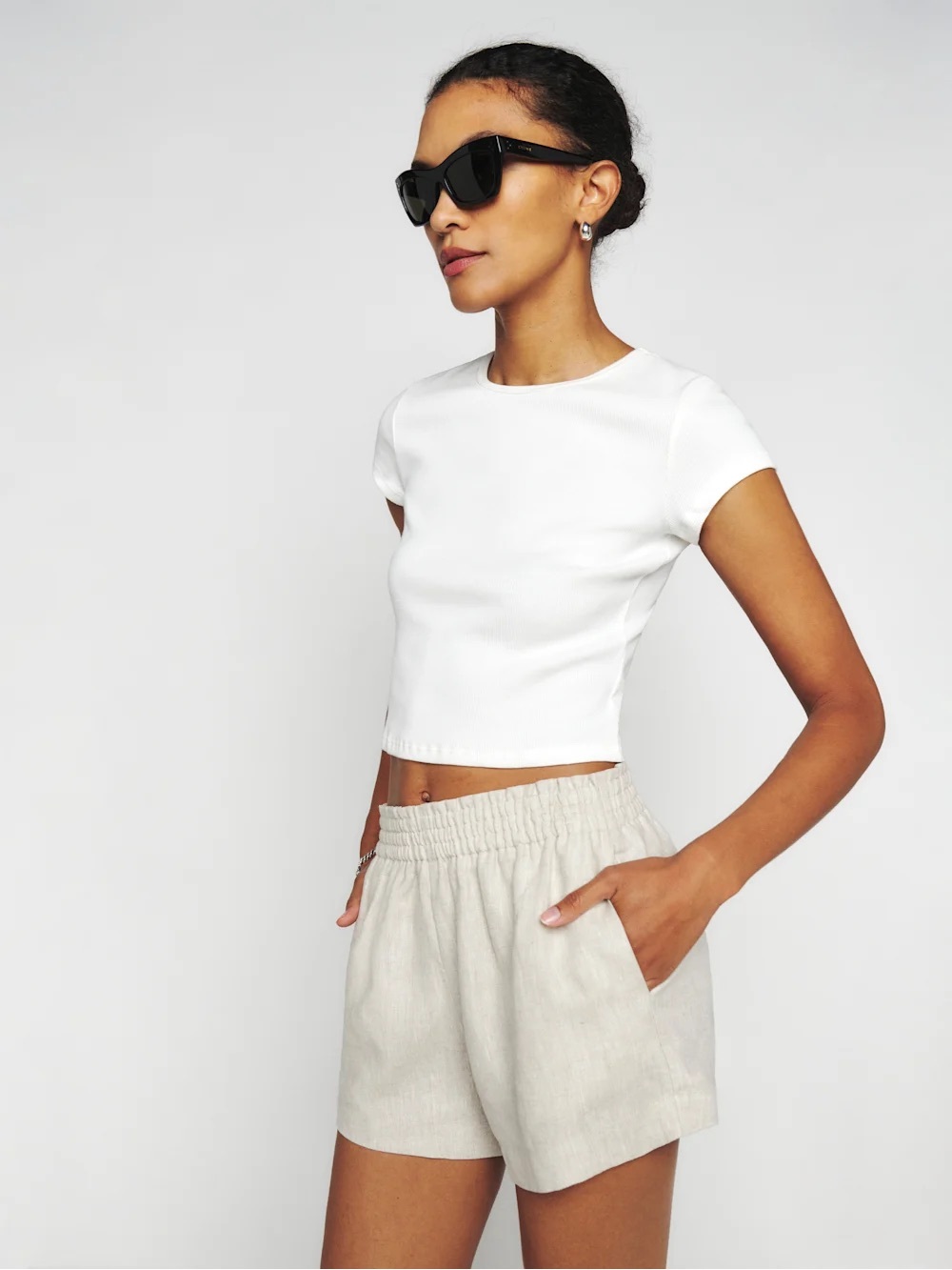 Reformation Mila Linen Shorts
